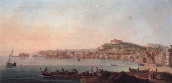 unknow artist Naples,a view of the bay from the marinella looking towards the molo and the castel dell ovo China oil painting art